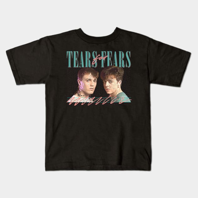 Vintage Faded-Style --- Tears For Fears Kids T-Shirt by DankFutura